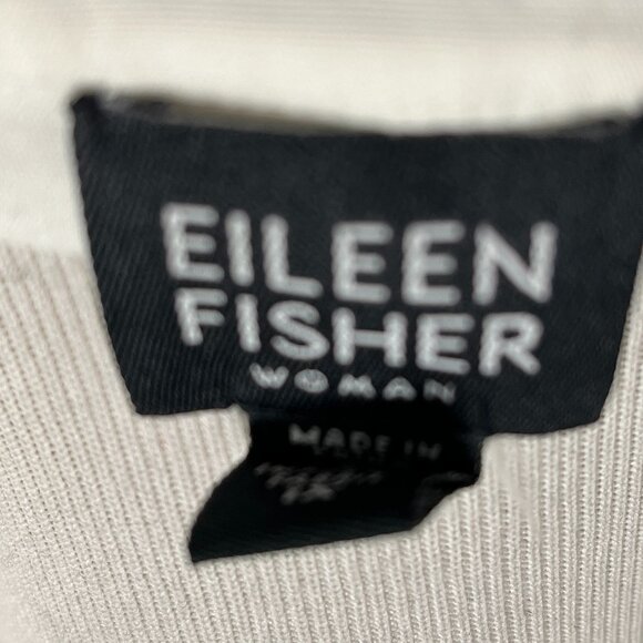 Eileen Fisher white shirt banded collar button front lomg sleeve 1x - Picture 7 of 8